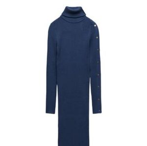 Zara Side Button Side Knit Midi Dress